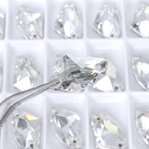 Silver Shade Galactic Shape High Quality Glass Sew-on Rhinestones