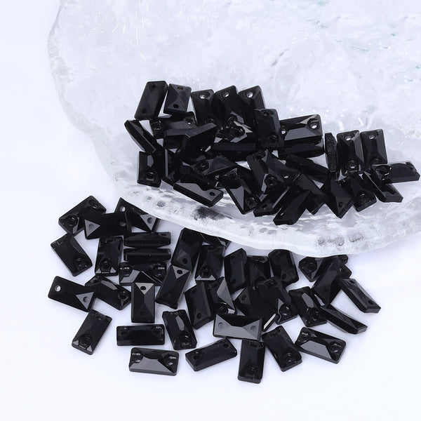 Jet Cosmic Baguette Shape High Quality Glass Sew-on Rhinestones WholesaleRhinestone