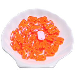 Electric Neon Orange Yellow Octagon Shape High Quality Glass Sew-on Rhinestones