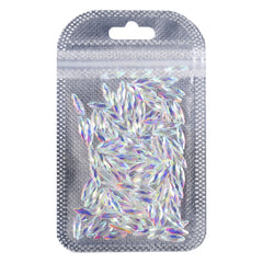 Navette Shape Crystal Ab Unfoiled Flat Back Fancy Rhinestones