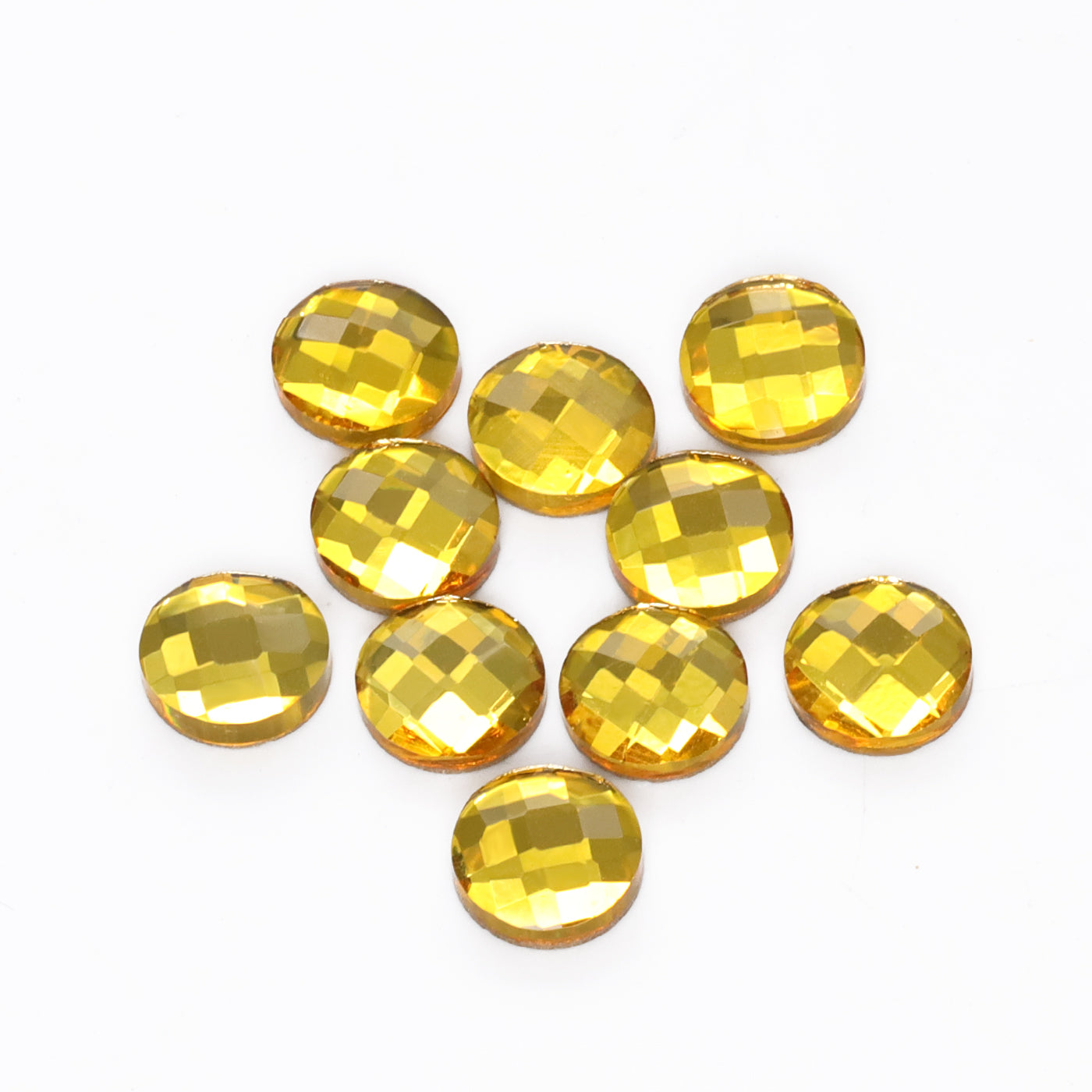 Round Shape Citrine Flat Back Fancy Rhinestones WholesaleRhinestone