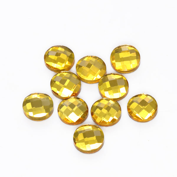 Round Shape Citrine Flat Back Fancy Rhinestones WholesaleRhinestone