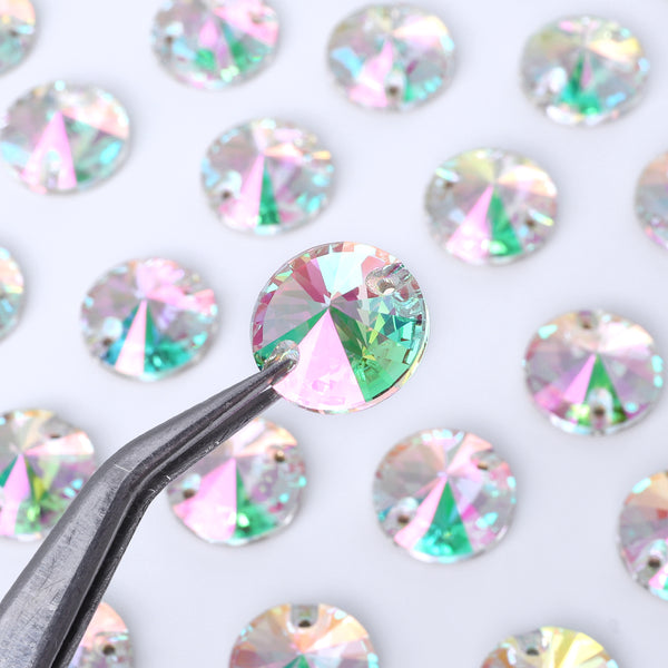 Crystal Phantom Rivoli  Shape High Quality Glass Sew-on Rhinestones WholesaleRhinestone