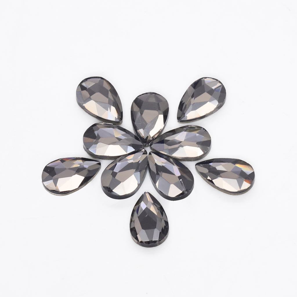 Raindrop Shape Black Diamond Flat Back Fancy Rhinestones