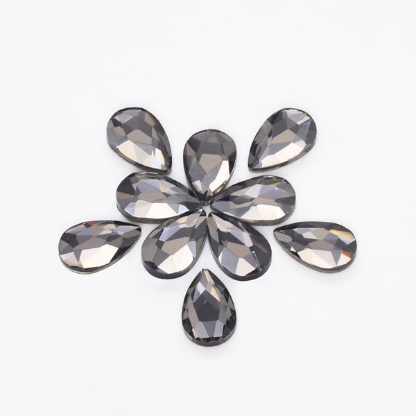 Raindrop Shape Black Diamond Flat Back Fancy Rhinestones