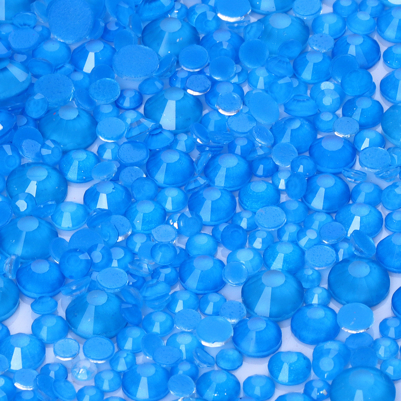 Mixed Sizes Mocha Neon Dk Blue Glass Flat Back Rhinestones For Nail Art