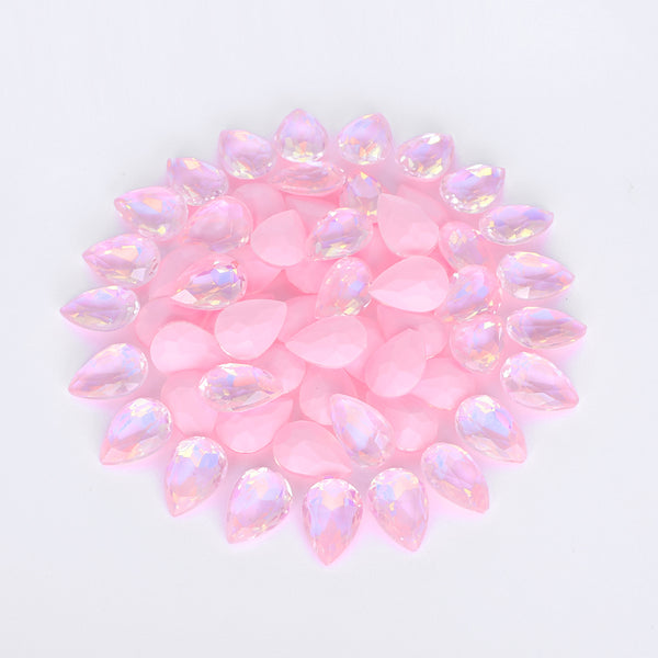 Light Pink AM Drop Shape Glass Pointed Back Fancy Rhinestones WholesaleRhinestone