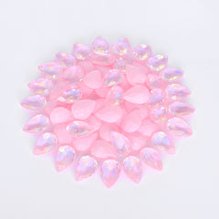 Light Pink AM Drop Shape Glass Pointed Back Fancy Rhinestones