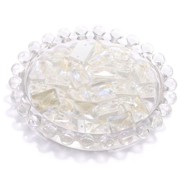 Electric Neon White Rectangle Shape High Quality Glass Sew-on Rhinestones WholesaleRhinestone