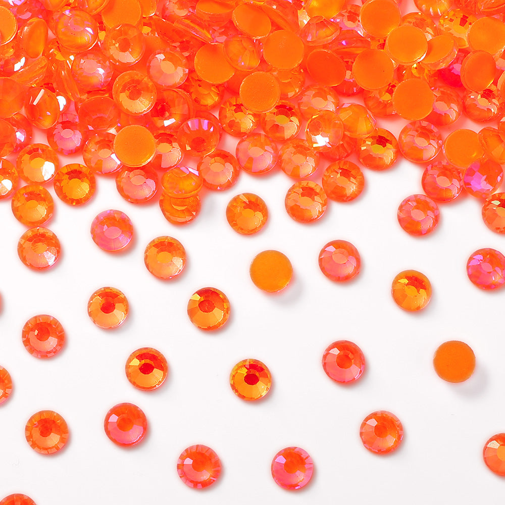 Mocha Shimmer Orange Glass Flat Back Rhinestones WholesaleRhinestone