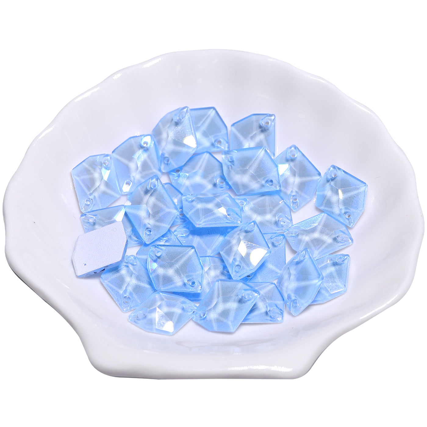 Electric Neon Light Blue Cosmic Shape High Quality Glass Sew-on Rhinestones