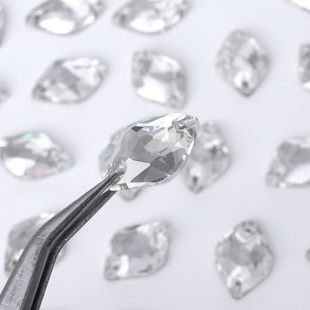 Silver Shade Lemon Shape High Quality Glass Sew-on Rhinestones WholesaleRhinestone