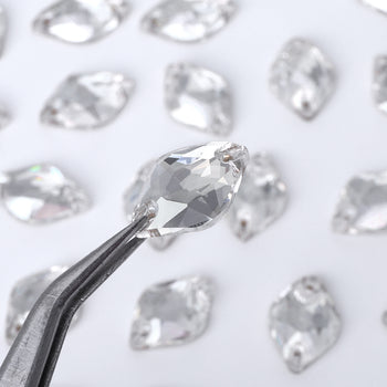 Silver Shade Lemon Shape High Quality Glass Sew-on Rhinestones WholesaleRhinestone