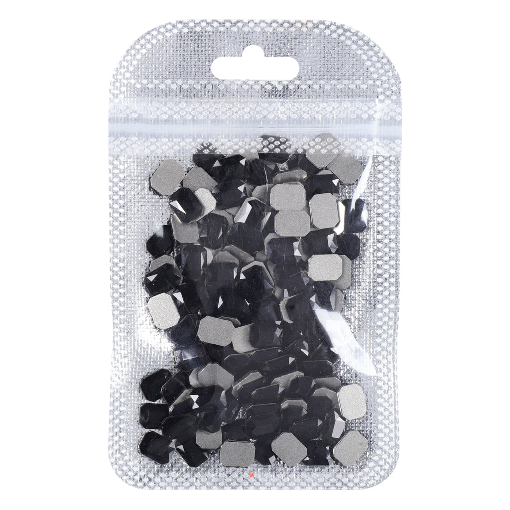 Octagon Shape Black Flat Back Fancy Rhinestones