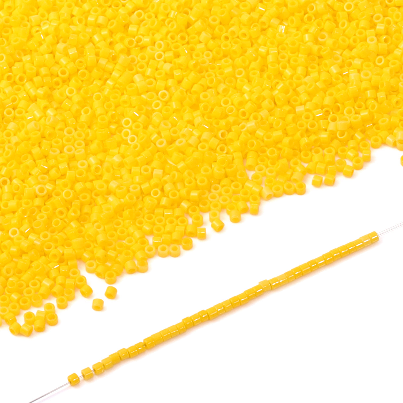 Opaque Dark Yellow Color Hight Quality Glass Cylinder Seed Beads 1.6 MM Size BS1012