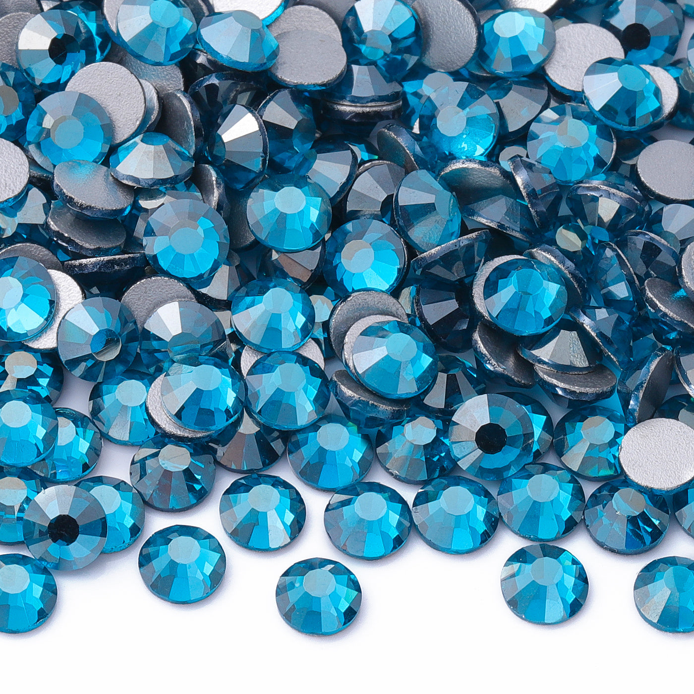 Sternindicolit Glas Flachback -Strass Silber Rücken