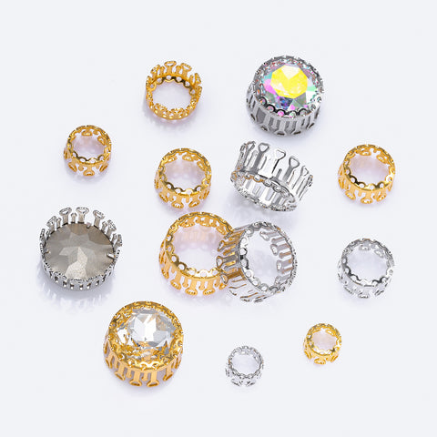 Round Shape High-Quality Sew-on Nest Hollow Claw For Rhinestone Claw settings