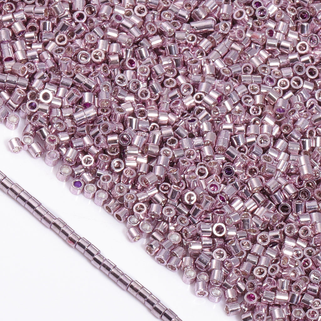 Metallic Light Pink Luster Color Hight Quality Glass Cylinder Seed Beads 1.6 MM Size JS3012 WholesaleRhinestone