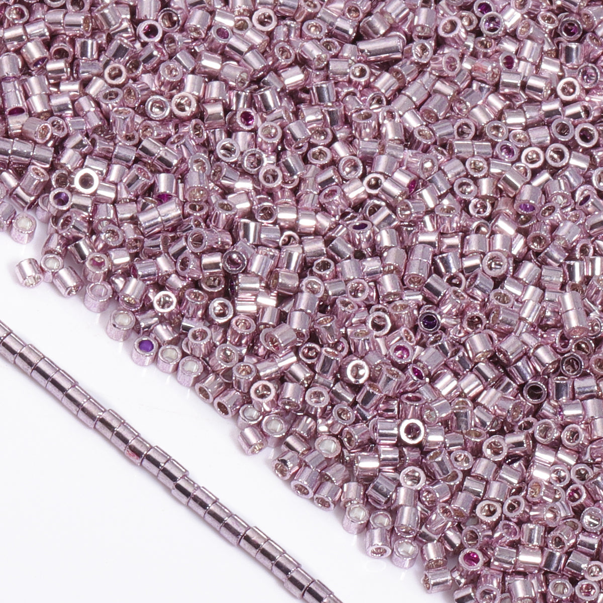Metallic Light Pink Luster Color Hight Quality Glass Cylinder Seed Beads 1.6 MM Size JS3012 WholesaleRhinestone