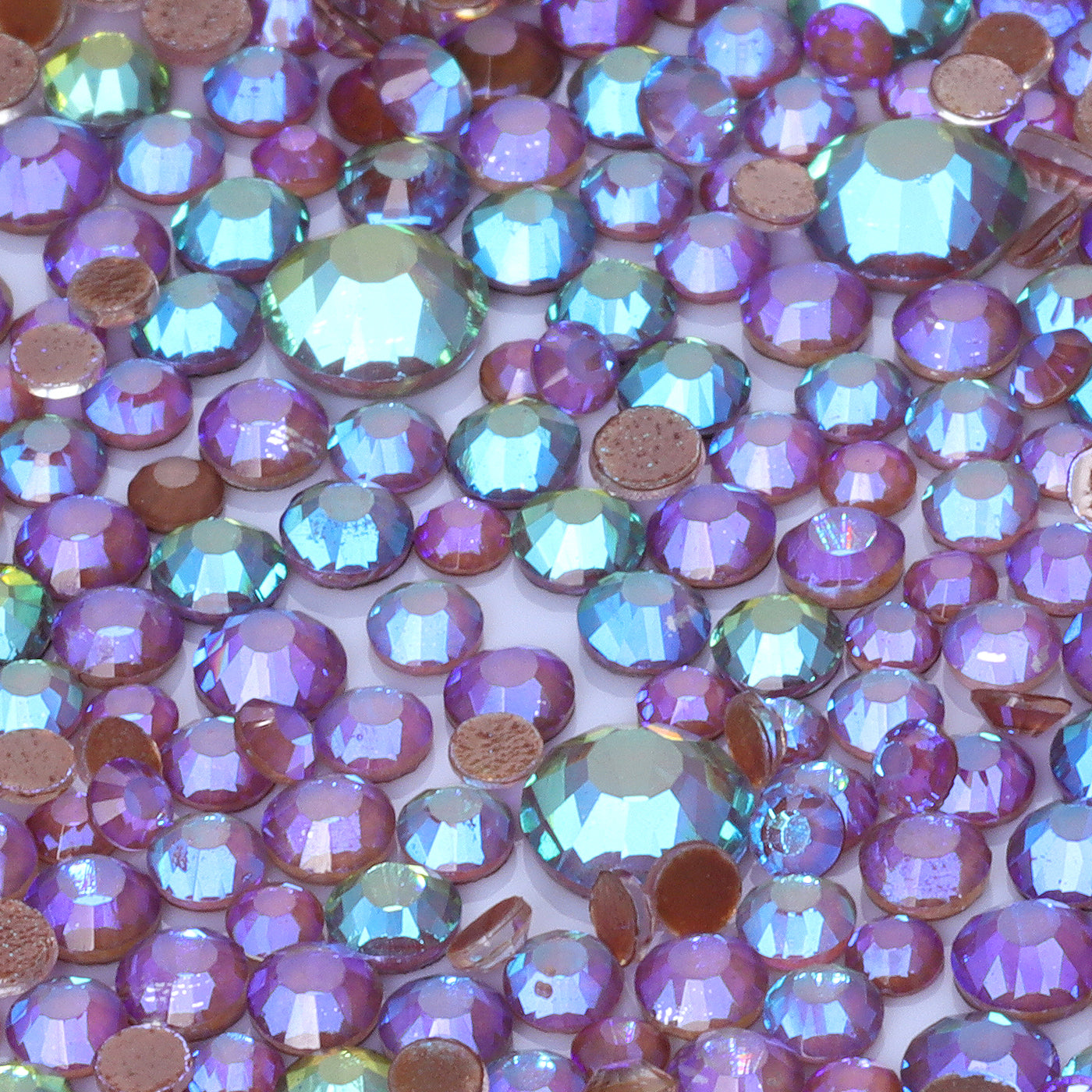 Mixed Sizes Mocha Shimmer Coffee Glass Flat Back Rhinestones For Nail Art WholesaleRhinestone