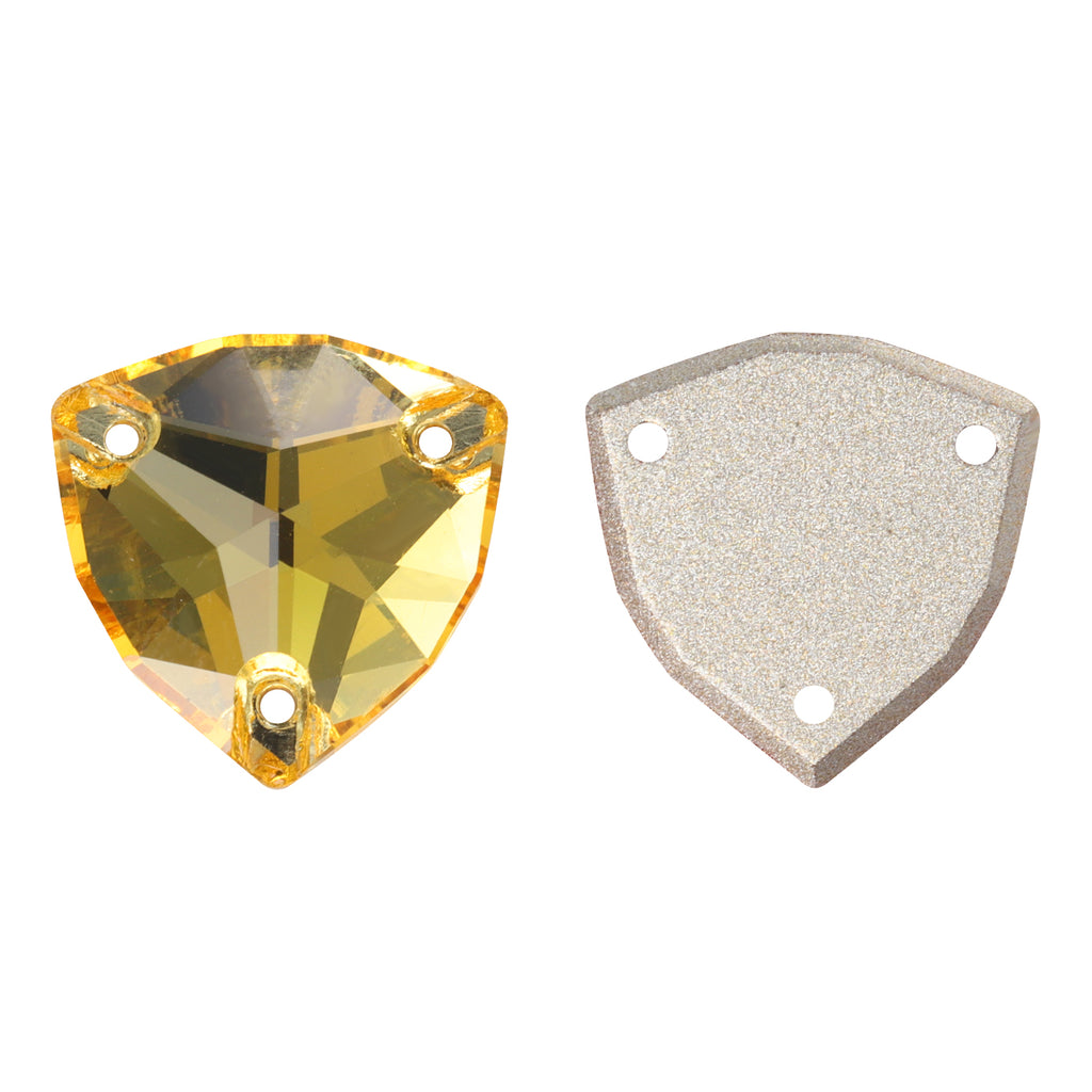 Light Topaz Trilliant Shape High Quality Glass Sew-on Rhinestones WholesaleRhinestone