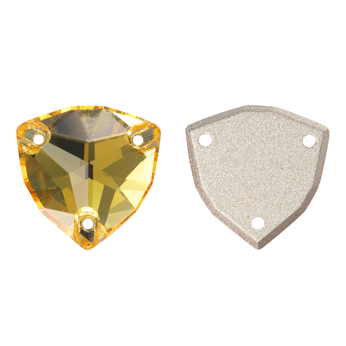 Light Topaz Trilliant Shape High Quality Glass Sew-on Rhinestones WholesaleRhinestone