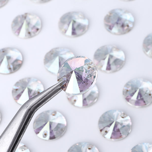 Crystal Transmission Rivoli  Shape High Quality Glass Sew-on Rhinestones WholesaleRhinestone