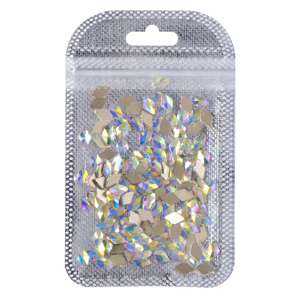 Rhombus Shape Crystal AB Flat Back Fancy Rhinestones