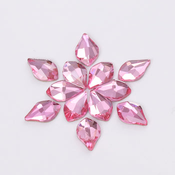 Maple leaves Shape Light Pink Flat Back Fancy Rhinestones WholesaleRhinestone