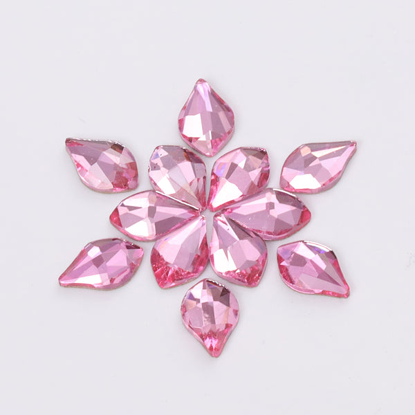 Maple leaves Shape Light Pink Flat Back Fancy Rhinestones WholesaleRhinestone
