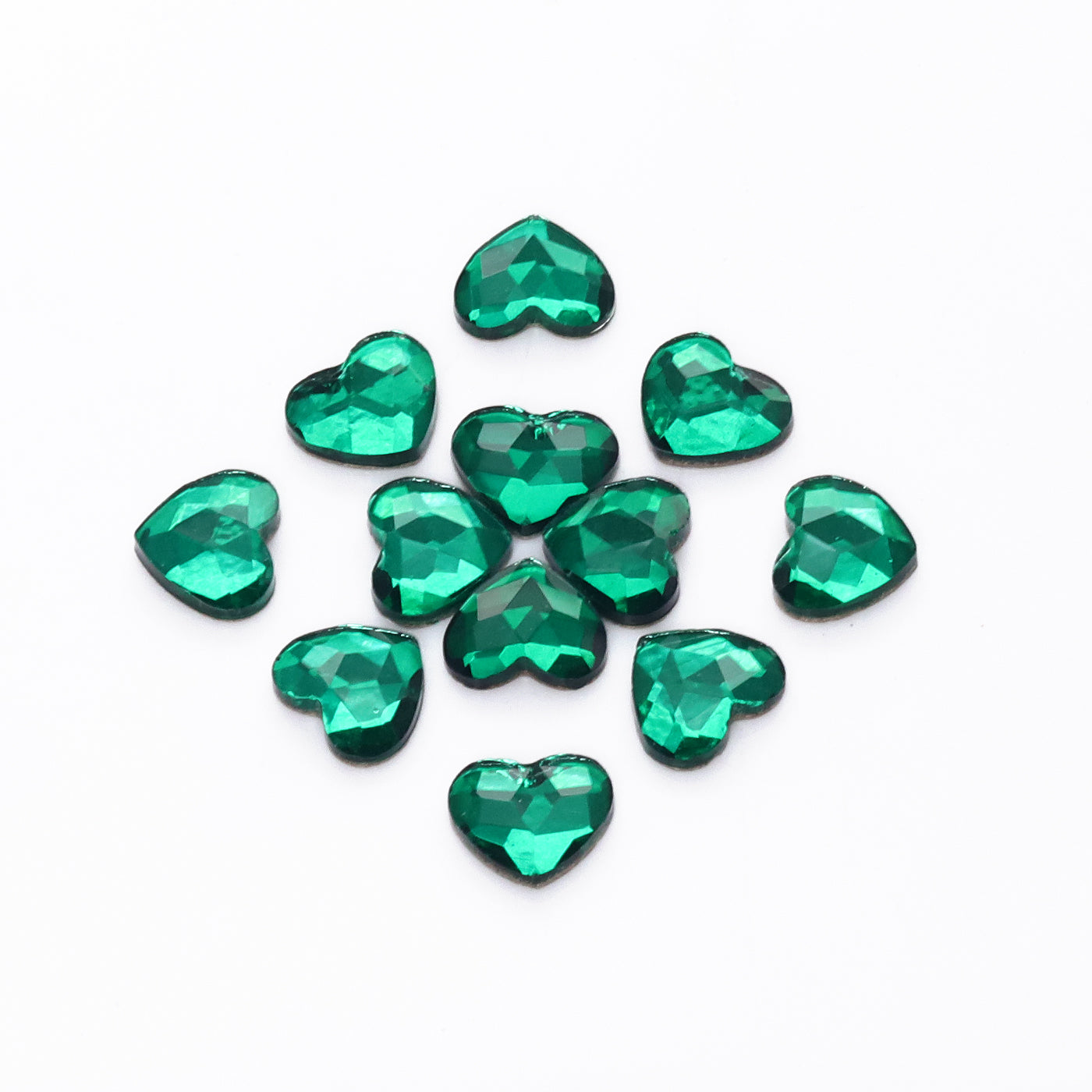 Heart Shape Dark Green Flat Back Fancy Rhinestones WholesaleRhinestone