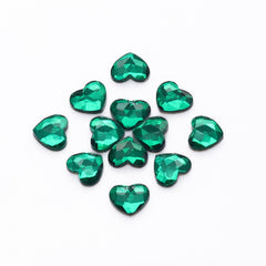 Heart Shape Dark Green Flat Back Fancy Rhinestones WholesaleRhinestone