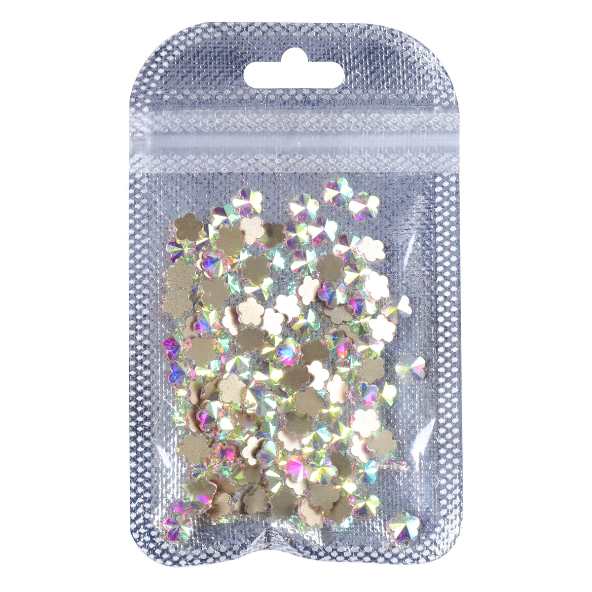 5 feuilles de fleur de prune fleur cristal Ab dos plat et strass de fantaisie