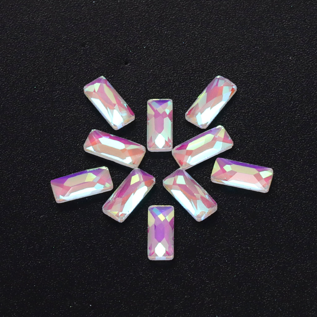 Rectangle Shape Mocha White Flat Back Fancy Rhinestones WholesaleRhinestone