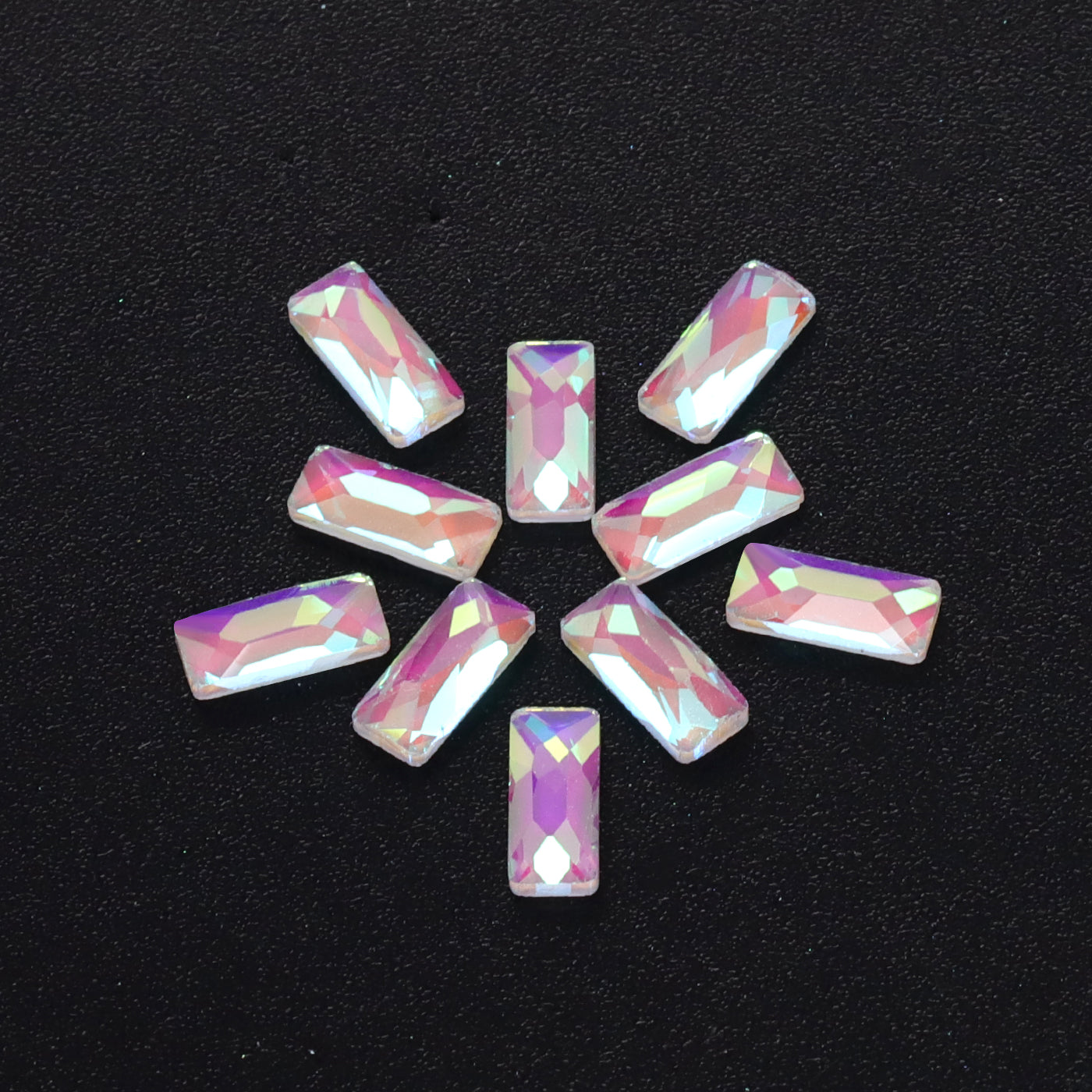 Rectangle Shape Mocha White Flat Back Fancy Rhinestones WholesaleRhinestone