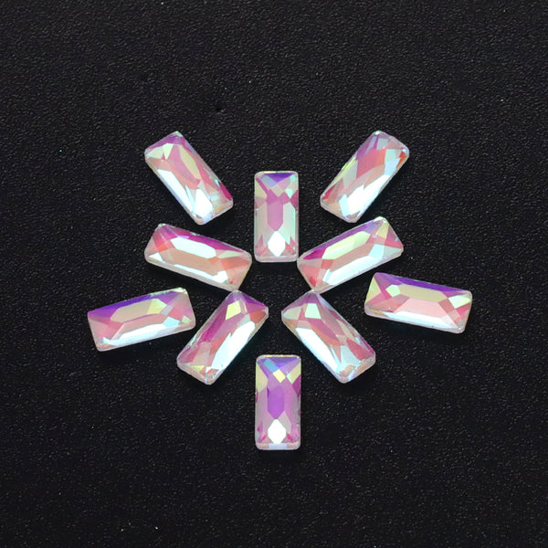 Rectangle Shape Mocha White Flat Back Fancy Rhinestones WholesaleRhinestone