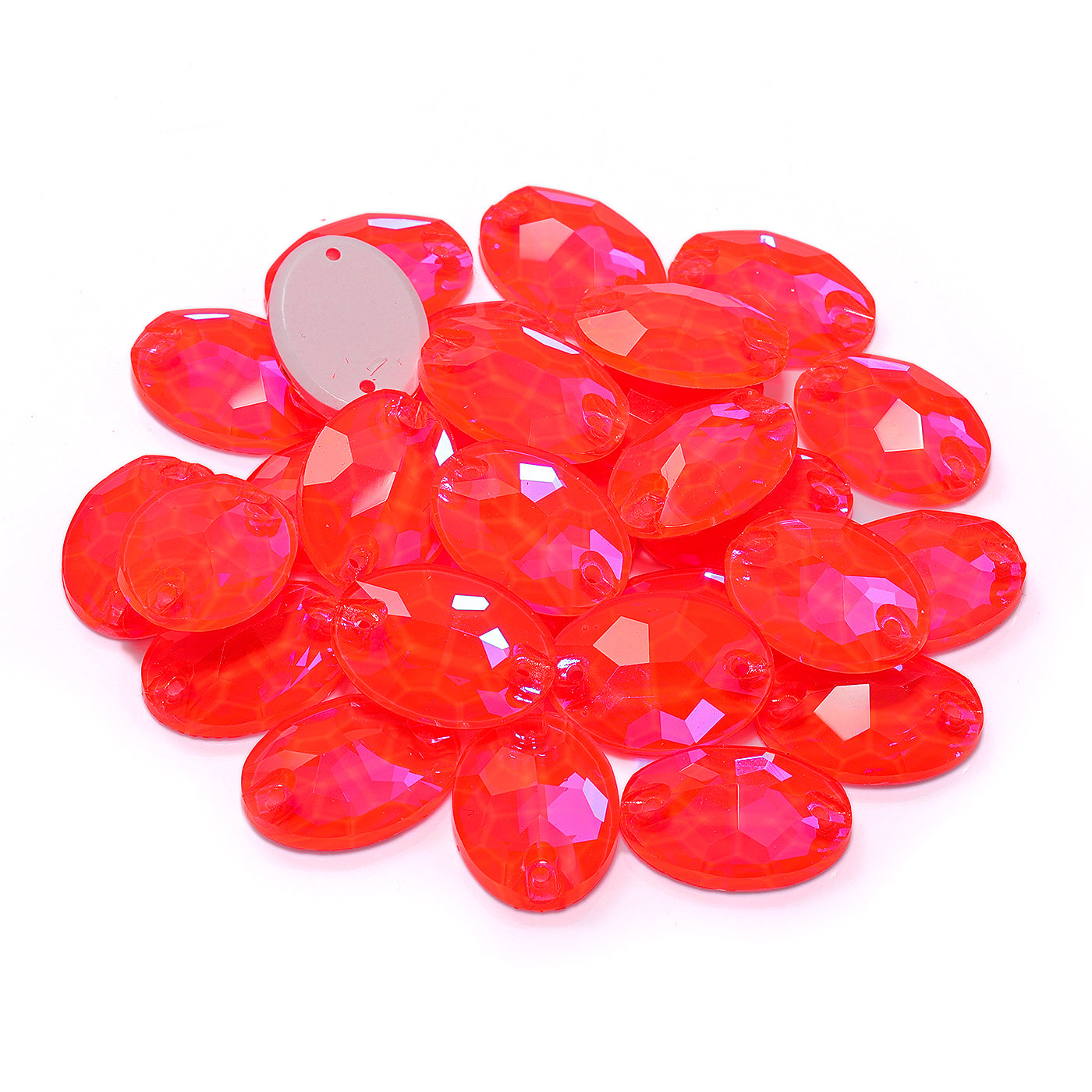 Electric Neon Hyacinth Oval Shape High Quality Glass Sew-on Rhinestones Secondary image