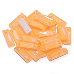 Electric Neon Sunflower Cosmic Baguette Shape High Quality Glass Sew-on Rhinestones