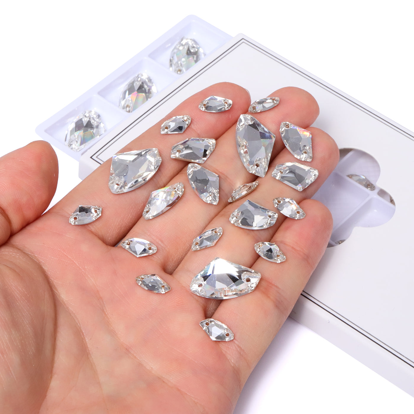 Mixed Sizes Crystal Galactic Shape High Quality Glass Sew-on Rhinestones WholesaleRhinestone