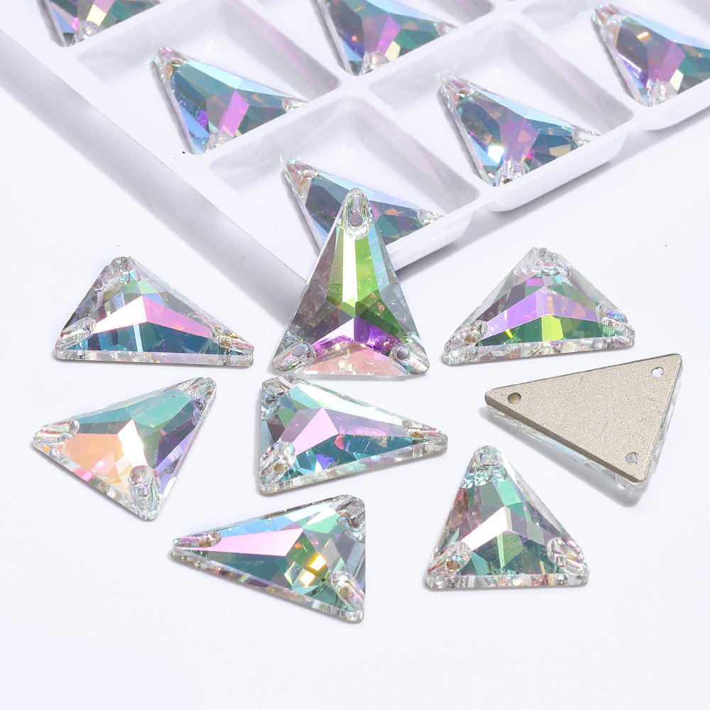 Slim Triangle Shape Crystal Phantom High Quality Glass Sew-on Rhinestones