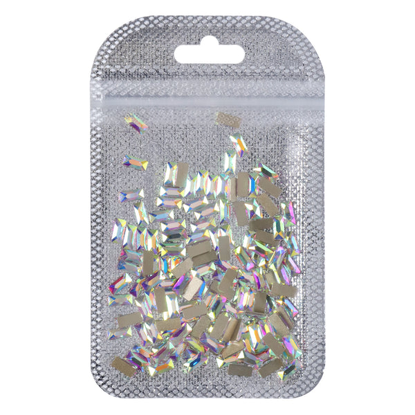 Rectangle Shape Crystal AB Flat Back Fancy Rhinestones