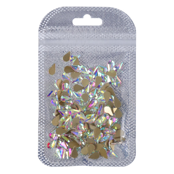 Raindrop Shape Crystal AB Flat Back Fancy Rhinestones