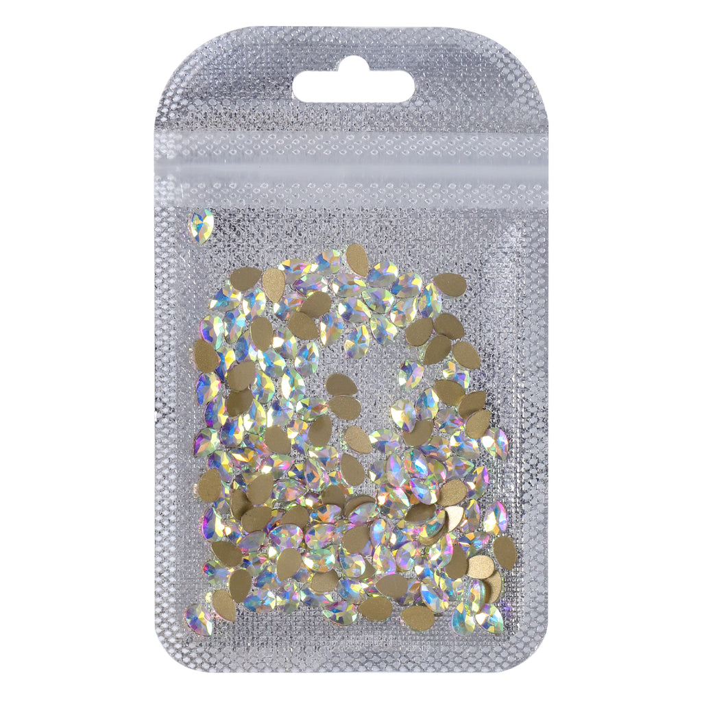 Raindrop Shape Crystal AB Flat Back Fancy Rhinestones