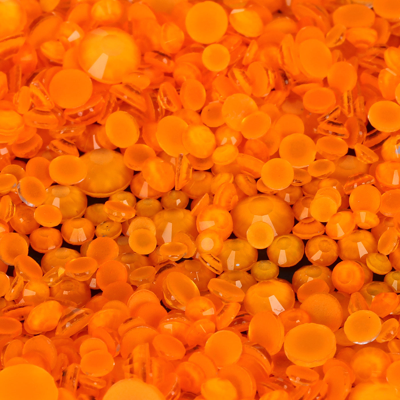 Mixed Sizes Mocha Neon Lt Orange Glass Flat Back Rhinestones For Nail Art WholesaleRhinestone Main image