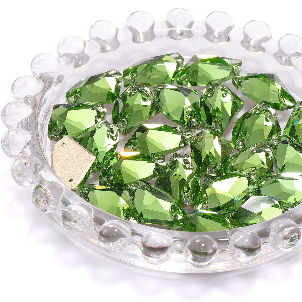 Peridot Galactic Shape High Quality Glass Sew-on Rhinestones WholesaleRhinestone