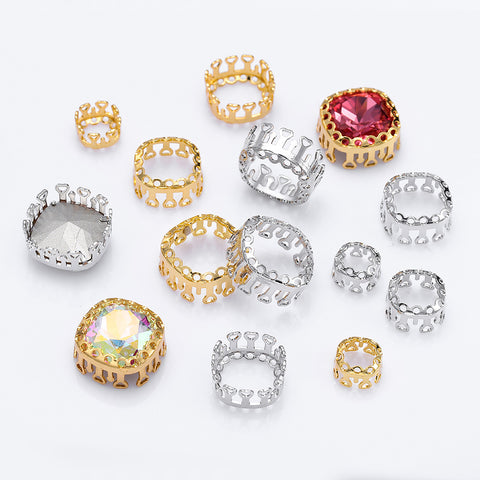 Cushion Square Shape High-Quality Sew-on Nest Hollow Claw For Rhinestone Claw settings