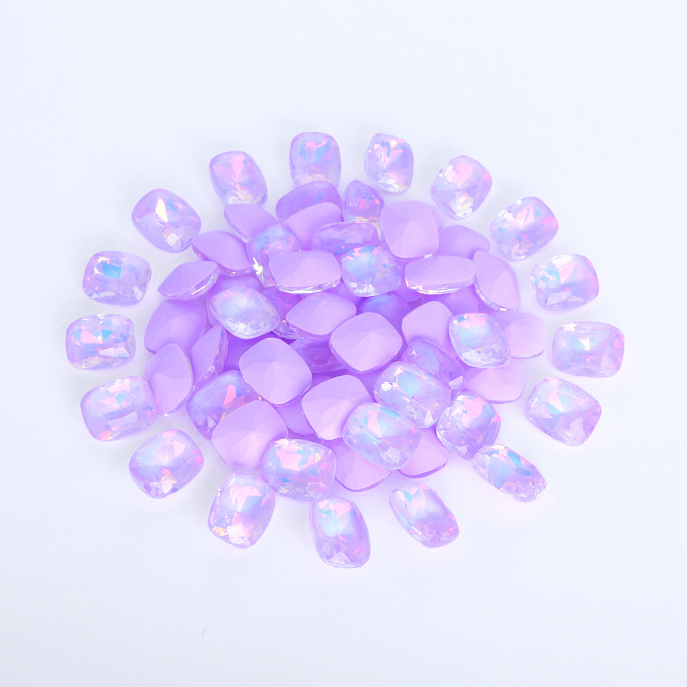 Light Purple AM Pillow Shape Glass Pointed Back Fancy Rhinestones WholesaleRhinestone