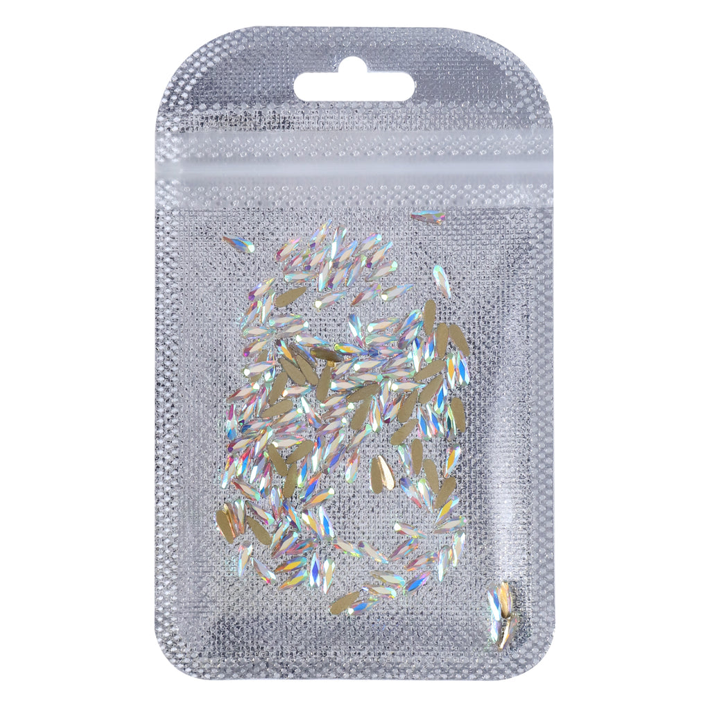 Raindrop Shape Crystal AB Flat Back Fancy Rhinestones