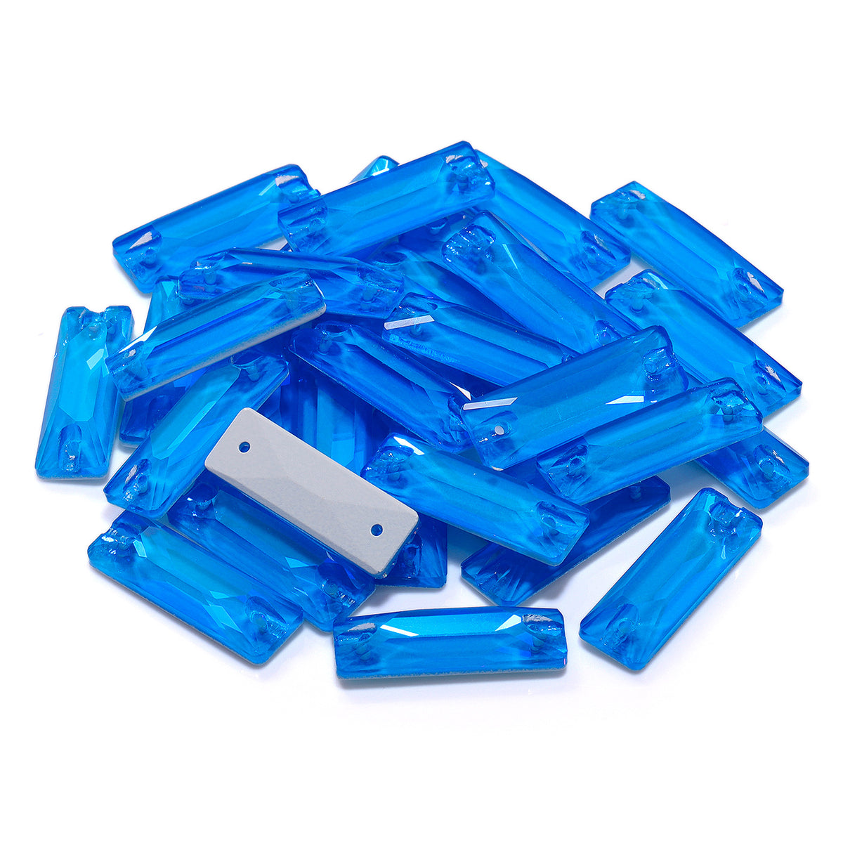 Electric Neon Blue Cosmic Baguette Shape High Quality Glass Sew-on Rhinestones WholesaleRhinestone