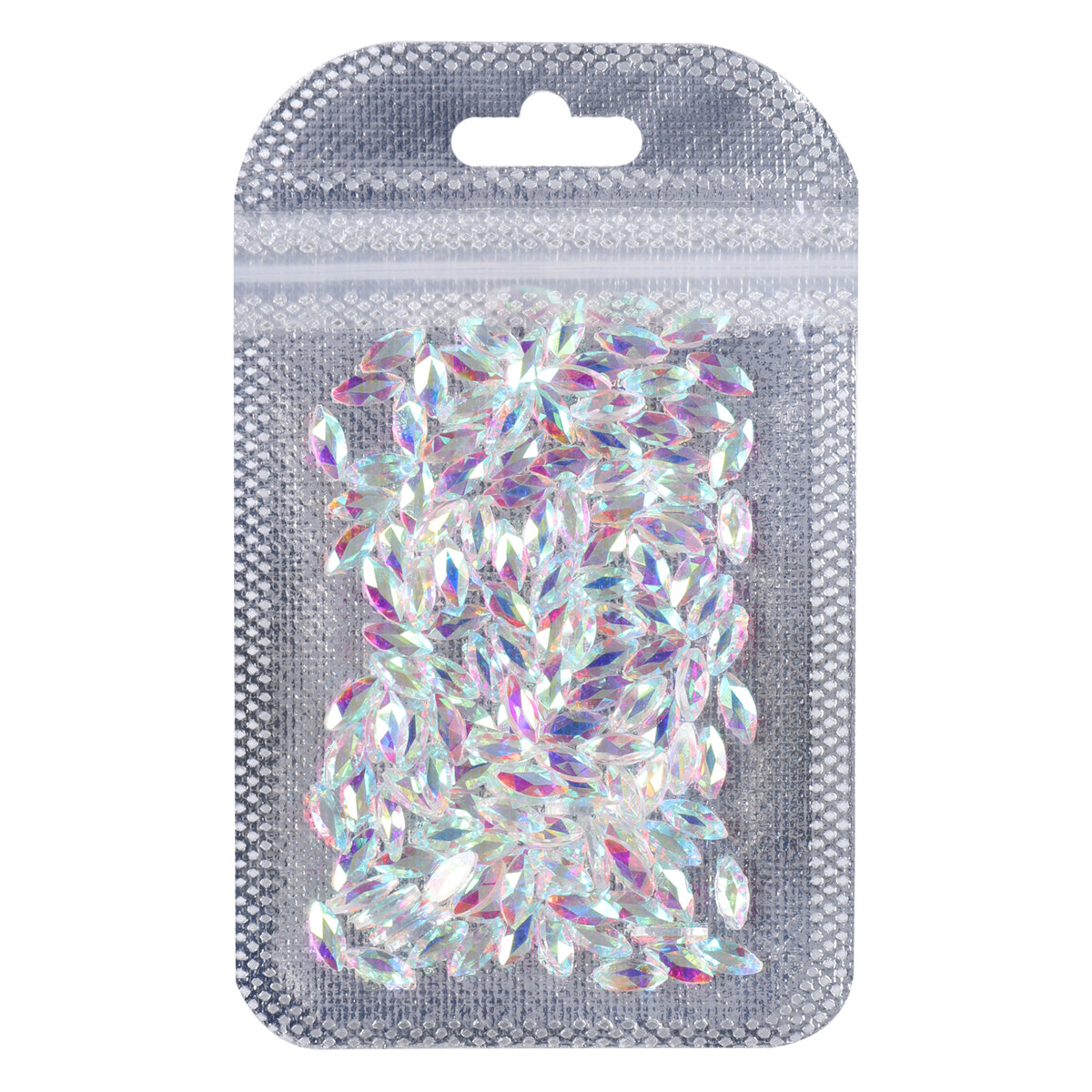 Navette Shape Crystal Ab Unfoiled Flat Back Fancy Rhinestones